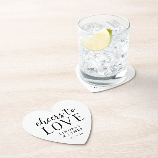 Cheers to Love Wedding Kartonnen Onderzetters (Insitu)