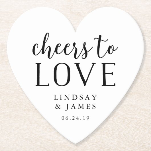 Cheers to Love Wedding Kartonnen Onderzetters (Voorkant)
