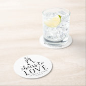 Cheers to Love Wedding Ronde Kartonnen Onderzetter (Insitu)