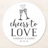 Cheers to Love Wedding Ronde Kartonnen Onderzetter (Voorkant)