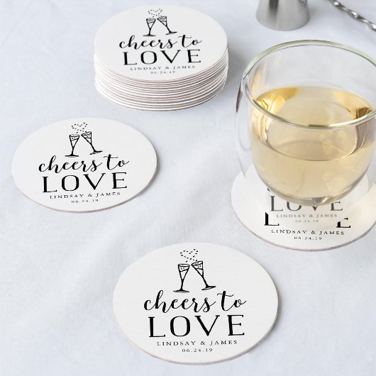 Cheers to Love Wedding Ronde Kartonnen Onderzetter