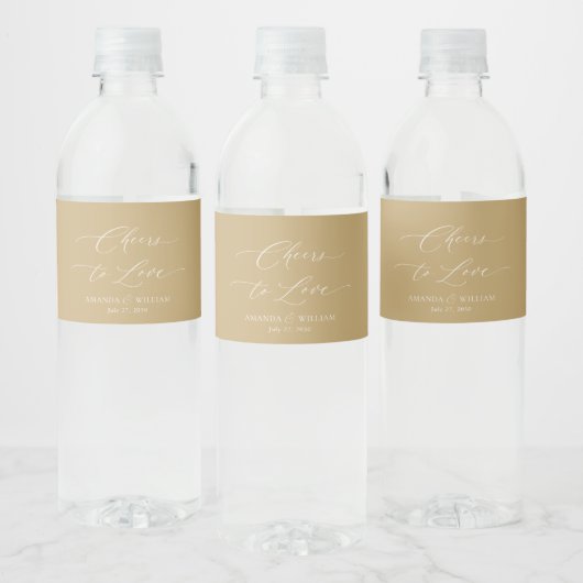 Cheers to Love Wedding Waterfles Etiket (Flessen)