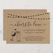 Cheers to Love Wine & Beer Invitation Kaart (Voorkant / Achterkant)