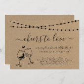 Cheers to Love Wine Invitation Kaart (Voorkant / Achterkant)