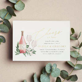 Cheers to Love Wine Tasting Engagement Party Folie Uitnodiging