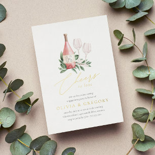 Cheers to Love Wine Tasting Engagement Party Folie Uitnodiging