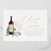 Cheers to Love Wine Tasting Engagement Party Folie Uitnodiging (Voorkant)