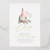 Cheers to Love Wine Tasting Engagement Party Folie Uitnodiging (Voorkant)