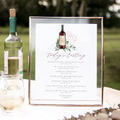 Cheers to Love Wine Tasting Menu Sign Poster