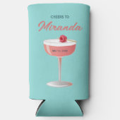 Cheers to [Name] Raspberry Cocktail  Seltzer Blikjeskoeler (Voorkant)