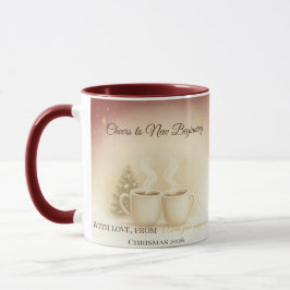 Cheers to New Beginnings | Custom Holiday Mug 2026 Mok