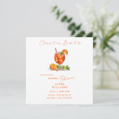 Cheers to Our Bride-to-be Aperol Square Bridal  Kaart (Staand voorkant)