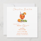 Cheers to Our Bride-to-be Aperol Square Bridal  Kaart (Voorkant)