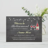 Cheers to Retirement Party Chalk red Invitation Kaart (Staand voorkant)