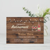 Cheers to Retirement Party Wine Invitation Kaart (Staand voorkant)