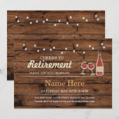 Cheers to Retirement Party Wine Invitation Kaart (Voorkant / Achterkant)