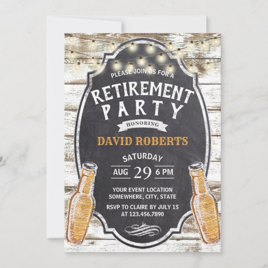 Cheers to Retirement Rustic Barn Beer Party Kaart (Voorkant)