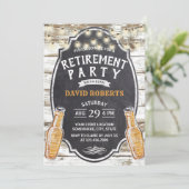 Cheers to Retirement Rustic Barn Beer Party Kaart (Staand voorkant)