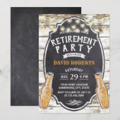 Cheers to Retirement Rustic Barn Beer Party Kaart (Voorkant / Achterkant)