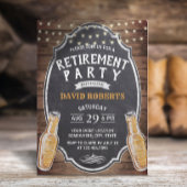 Cheers to Retirement Rustic Beer Party Kaart