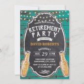 Cheers to Retirement Rustic Blauwgroen Barn Beer P Kaart (Voorkant)