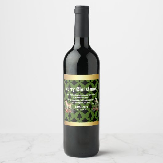 Cheers to Robert: Custom Christmas Wine Labels! Wijn Etiket (Voorkant)