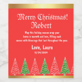 Cheers to Robert: Custom Holiday Wine Labels! Wijn Etiket (Enkel label)