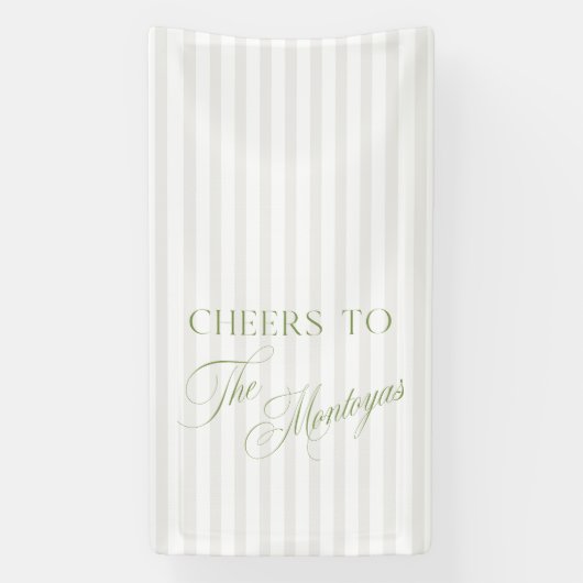Cheers to Sage Green & Beige Wedding Banner (Verticaal)