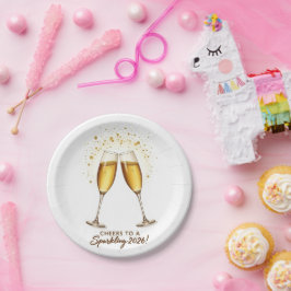 Cheers to Sparkling 2026 Plates Papieren Bordje