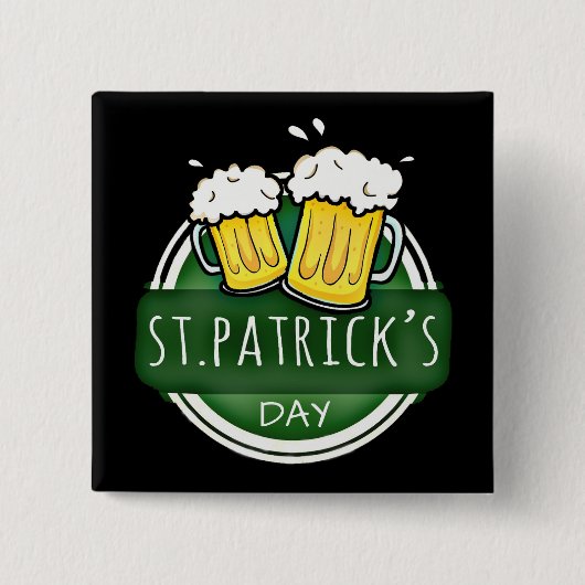 Cheers to St Patrick's Day Beer Mokken Vierkante Button 5,1 Cm (Voorkant)