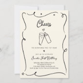 Cheers to Surviving the First Year Funny Birthday Kaart (Voorkant)