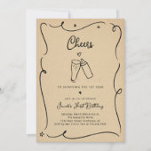 Cheers to Surviving the First Year Funny Birthday Kaart (Voorkant)