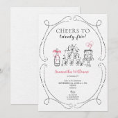 Cheers to the Birthday Girl Bubbly Champagne Tower Kaart (Voorkant / Achterkant)