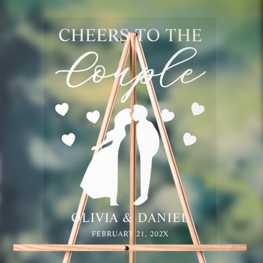 Cheers to the Couple Custom Wedding Acryl Bord (Neutraal)