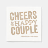 Cheers to the happy couple neutral wedding servet (Voorkant)