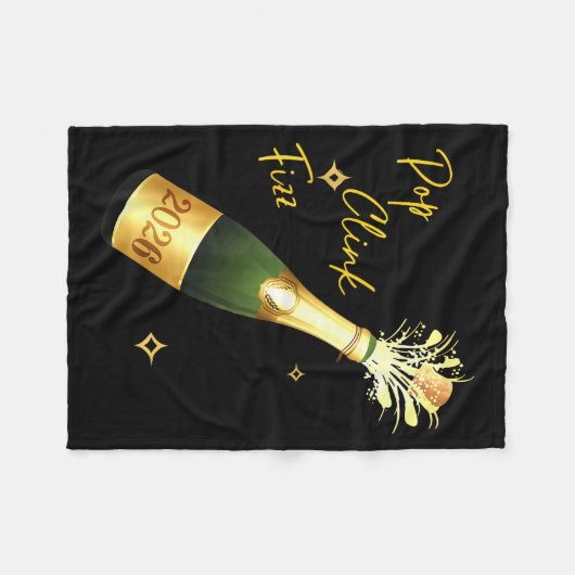 Cheers To The New Year 2026 Champagne Drinking Par Fleece Deken (Voorkant (Horizontaal))