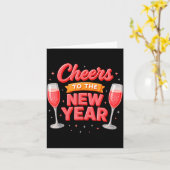 Cheers To The New Year 2026 Champagne New Years Ev Kaart (Gele Bloem)