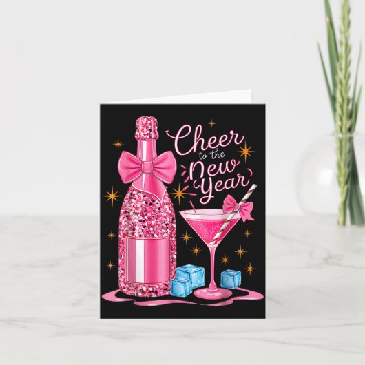 Cheers To The New Year 2026 Champagne New Years Ev Kaart (Voorkant)