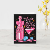 Cheers To The New Year 2026 Champagne New Years Ev Kaart (Gele Bloem)