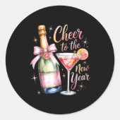 Cheers To The New Year 2026 Champagne New Years Ev Ronde Sticker (Voorkant)