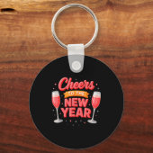 Cheers To The New Year 2026 Champagne New Years Ev Sleutelhanger (Voorkant)