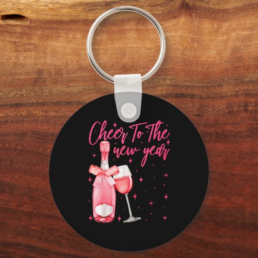 Cheers To The New Year 2026 Champagne New Years Ev Sleutelhanger (Voorkant)
