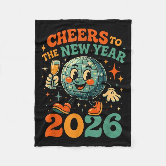 Cheers To The New Year 2026 Retro Disco Gift  Fleece Deken (Voorkant)