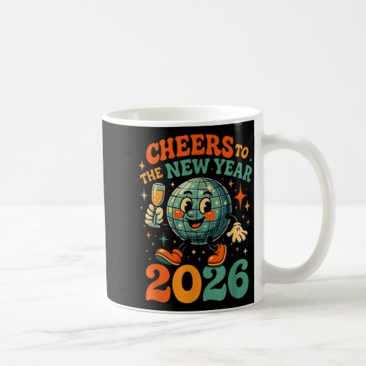 Cheers To The New Year 2026 Retro Disco Gift  Koffiemok (Rechts)