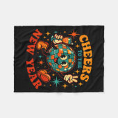 Cheers To The New Year 2026 Retro Party Gift  Fleece Deken (Voorkant (Horizontaal))