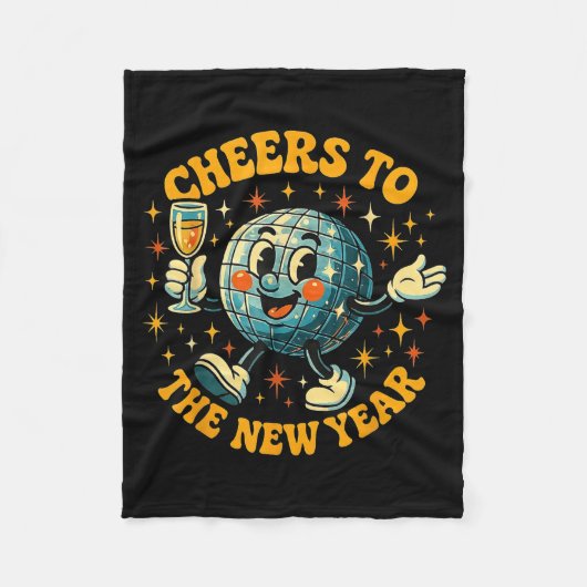 Cheers To The New Year 2026 Retro Party Gift  Fleece Deken (Voorkant)