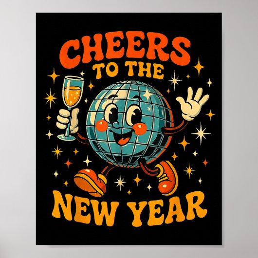 Cheers To The New Year 2026 Retro Party Gift  Poster (Voorkant)