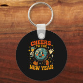 Cheers To The New Year 2026 Retro Party Gift  Sleutelhanger (Voorkant)