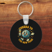 Cheers To The New Year 2026 Retro Party Gift  Sleutelhanger (Voorkant)
