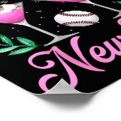 Cheers To The New Year Champagne Gl &amp; Baseball Poster (Hoek)